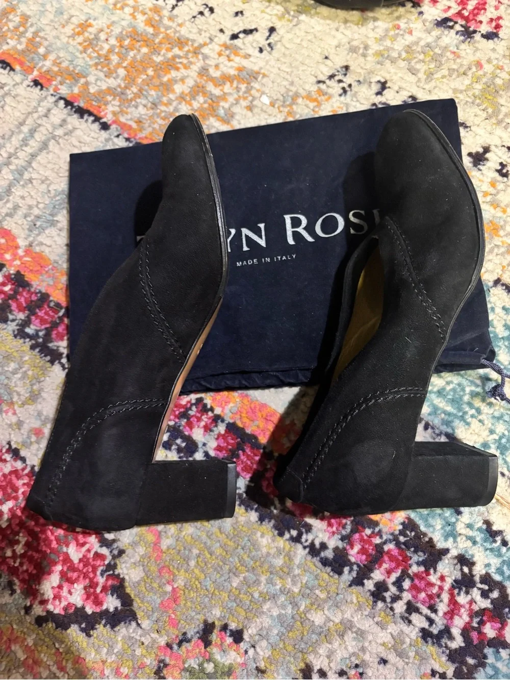 Taryn Rose Black Suede Slip-On Heels